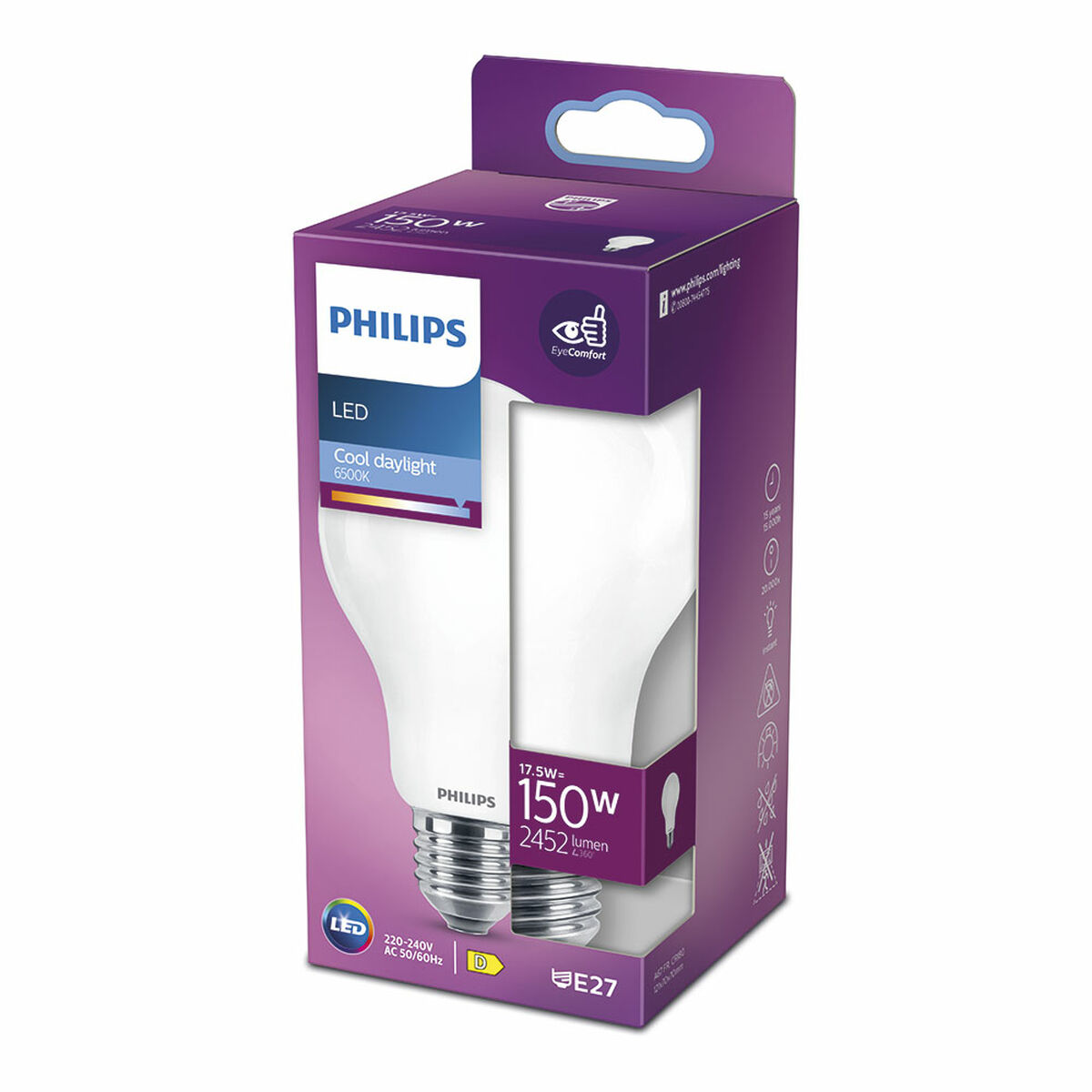 LED-lampa Philips D 150 W 17,5 W E27 2452 lm 7,5 x 12,1 cm (6500 K) - 5