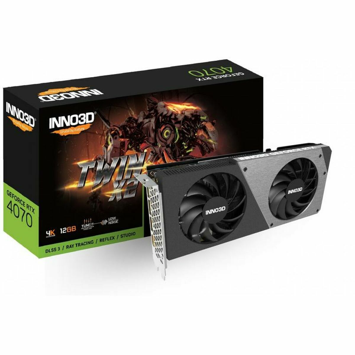 Grafikkort INNO3D N40702-126X-185252N GEFORCE RTX 4070 12 GB GDDR6X - 2