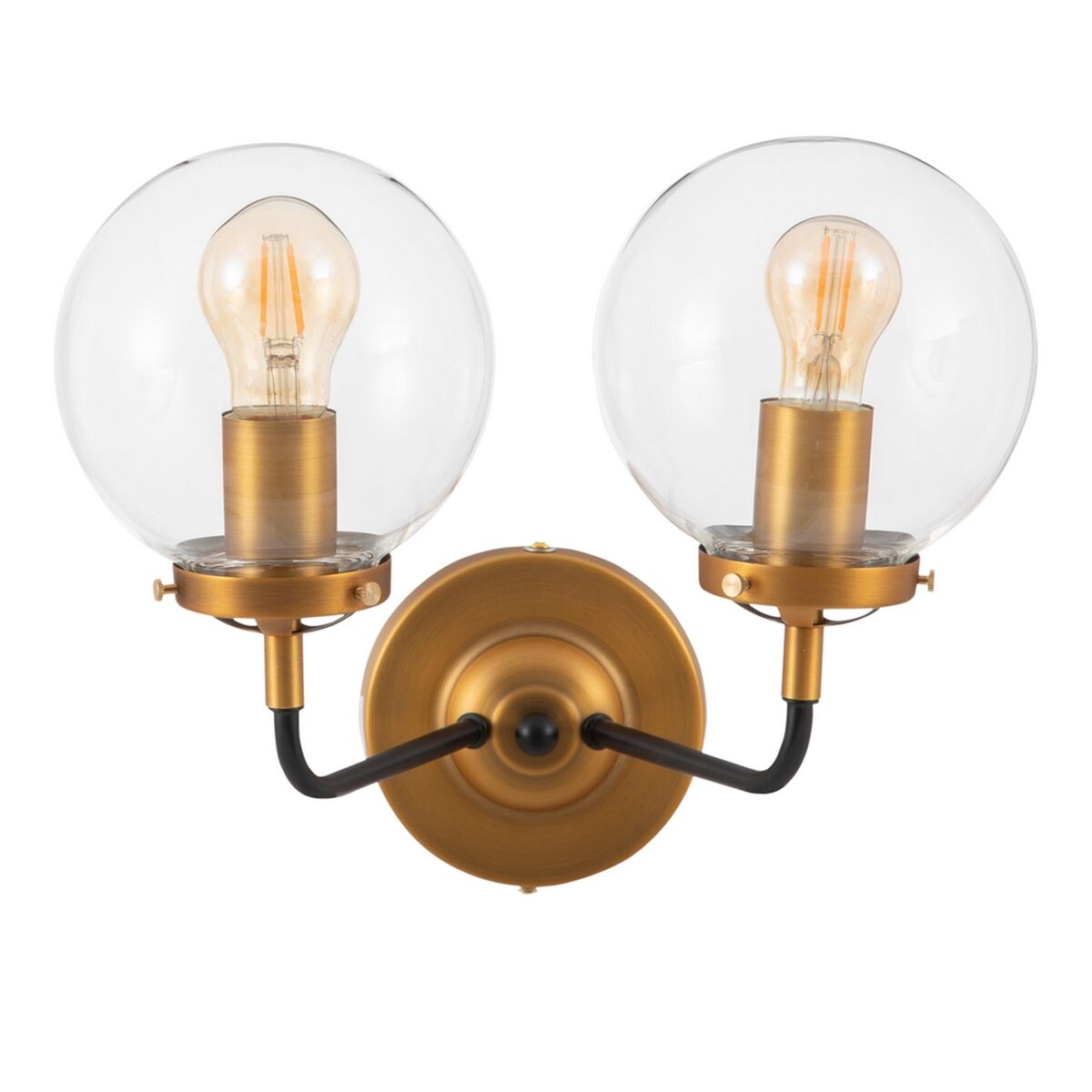 Vägglampa 33 x 23,5 x 32,5 cm Glas Gyllene Metall
