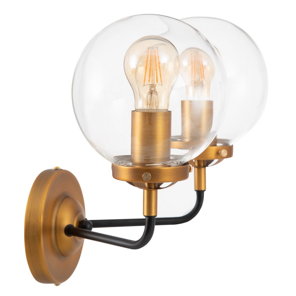 Vägglampa 33 x 23,5 x 32,5 cm Glas Gyllene Metall - 5