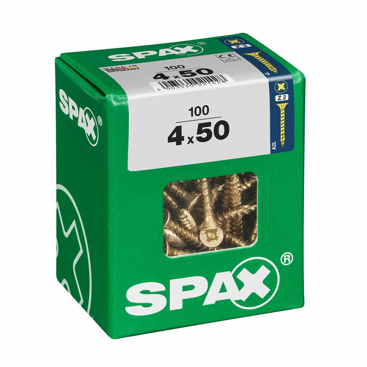Låda med skruvar SPAX Träskruv Platt huvud (4 x 50 mm) (4,0 x 50 mm) - 2