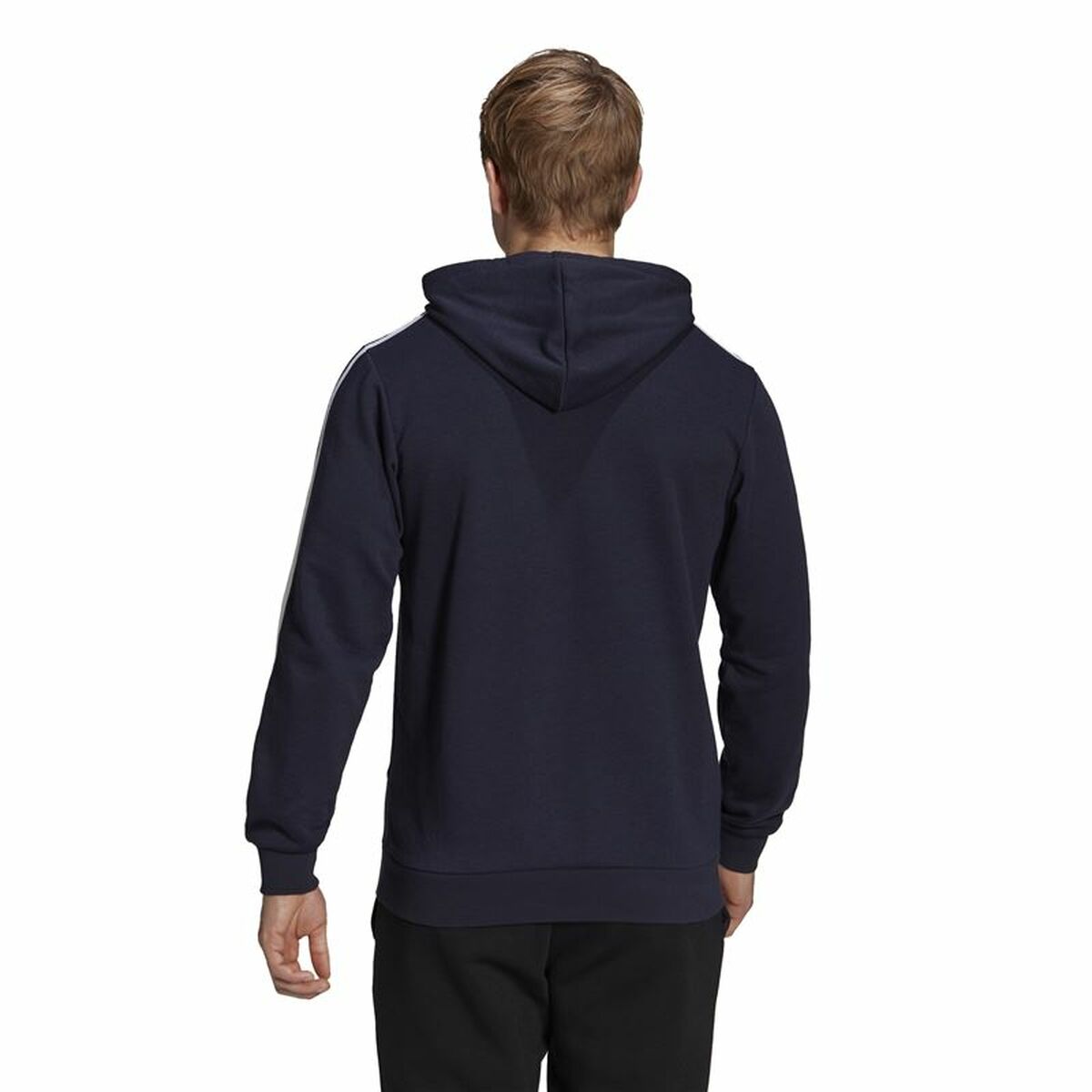 Tröja med huva Herr Adidas Essentials 3 Stripes Marinblå - 3