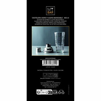 Cocktail shaker My Bar Glas Stål 400 ml (12 antal)