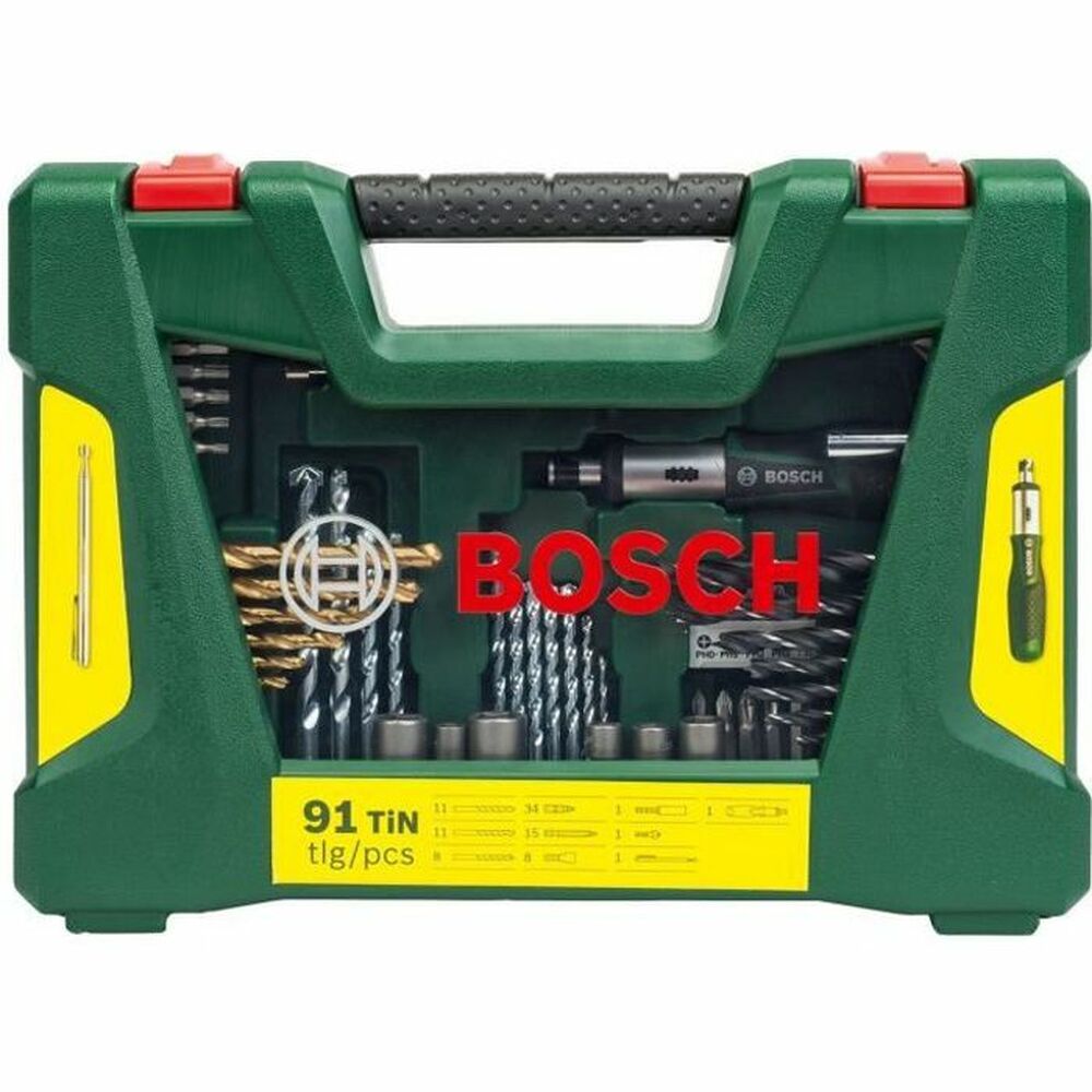 Spolset BOSCH 2607017195 Förvaringslåda Transportfodral (91 Delar)
