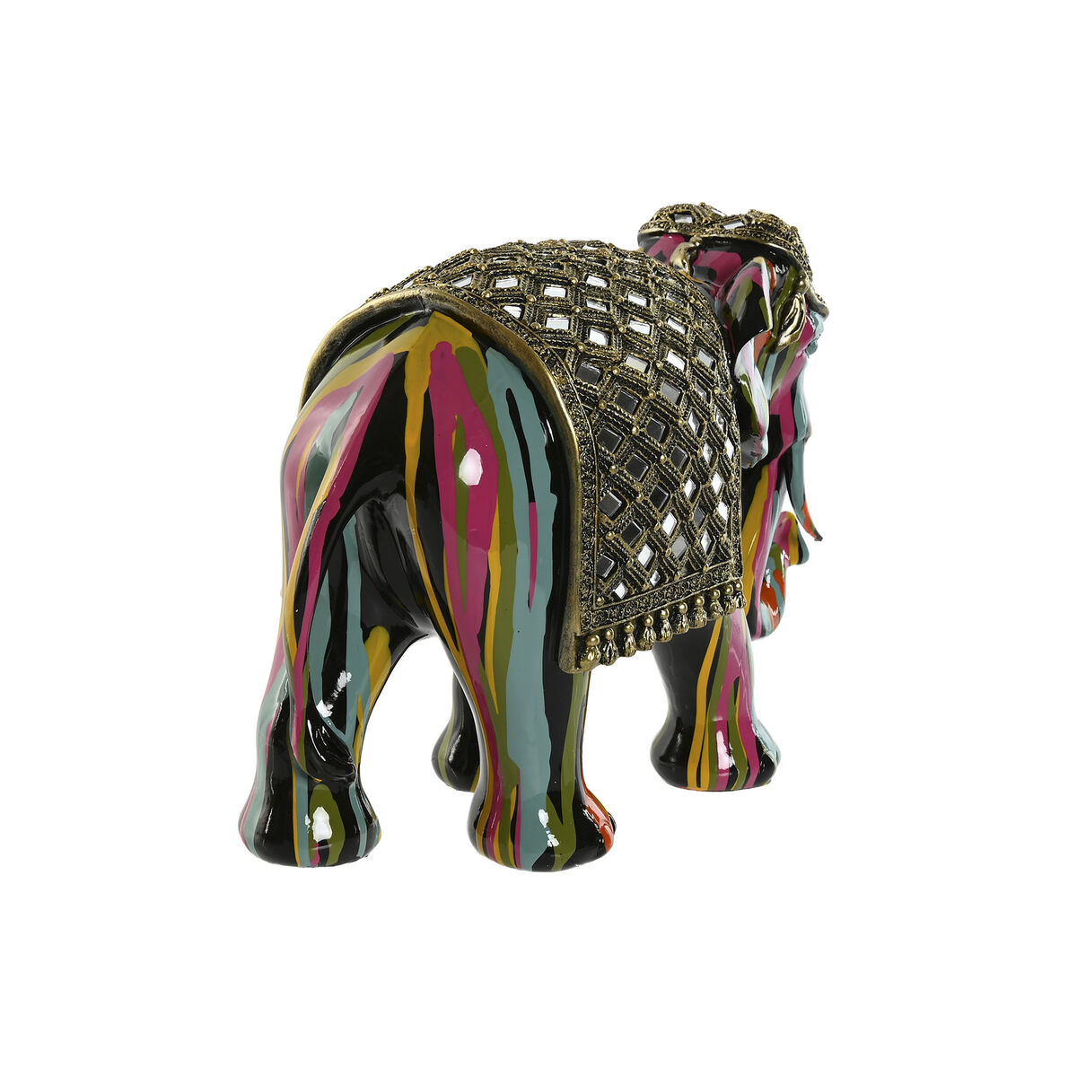 Prydnadsfigur Home ESPRIT Multicolour Harts Elefant 31 x 14 x 22 cm - 3