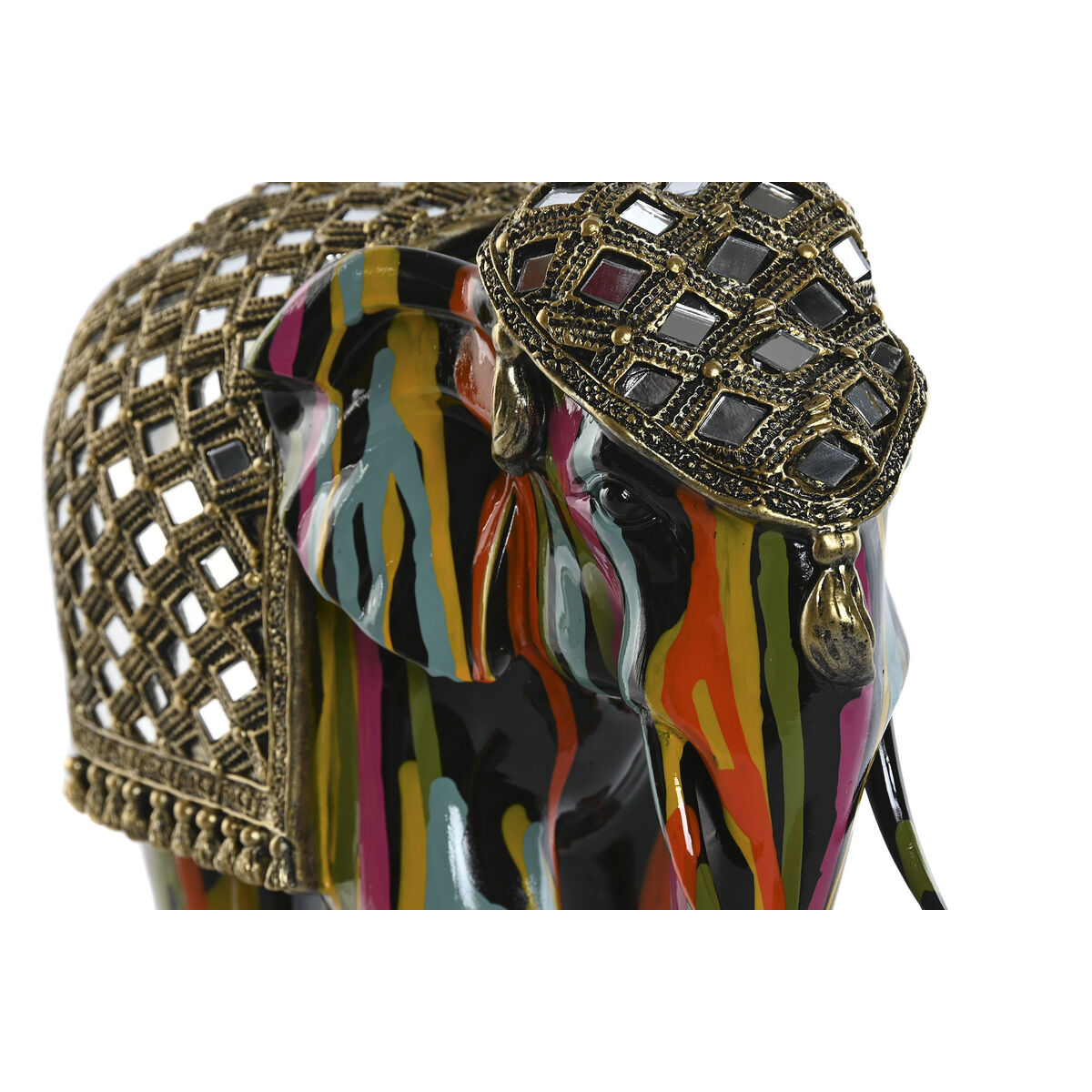 Prydnadsfigur Home ESPRIT Multicolour Harts Elefant 31 x 14 x 22 cm - 2