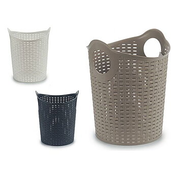 Flerfunktionell plastbehållare Kipit Rattan Vit Brun Svart Plast 15 L