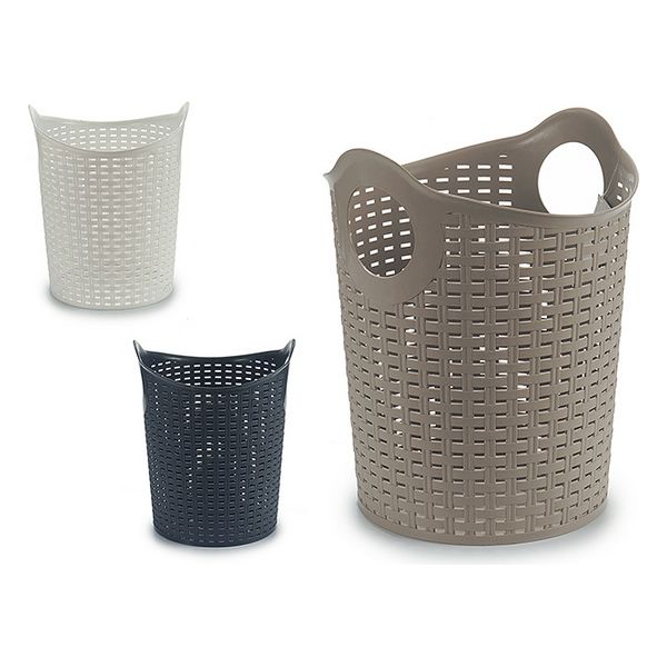 Flerfunktionell plastbehållare Kipit Rattan Vit Brun Svart Plast 15 L