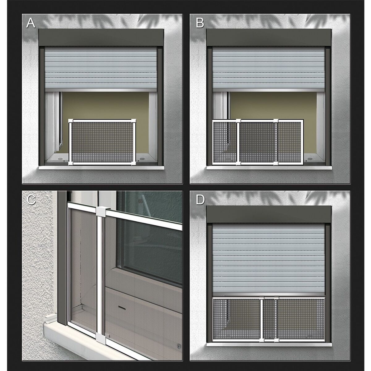 Myggnät Schellenberg Utdragbar Med ram Vit Glasfiber 50 x 142 cm - 5
