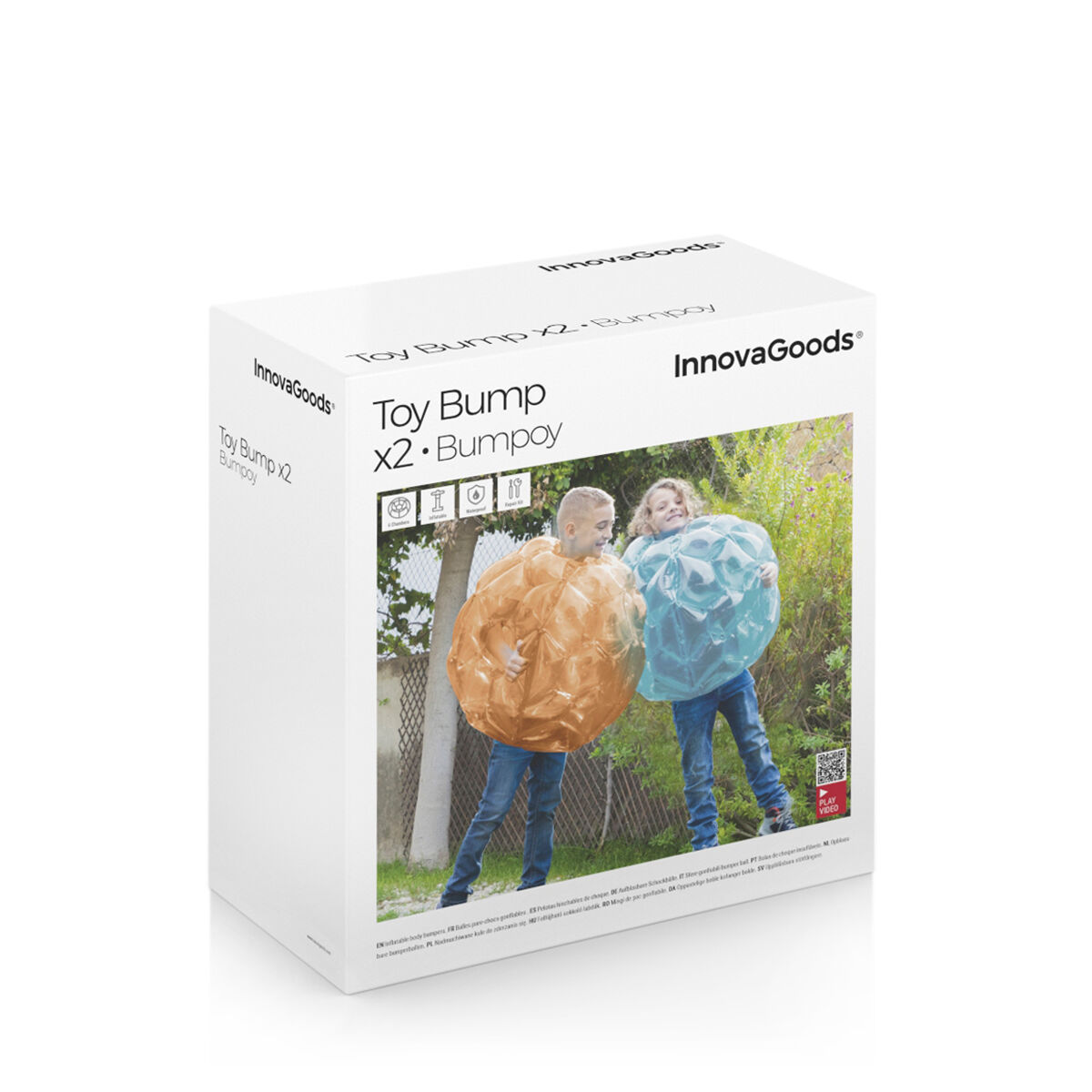 Gigantisk uppblåsbar bubbelboll Bumpoy InnovaGoods 2 antal - 2
