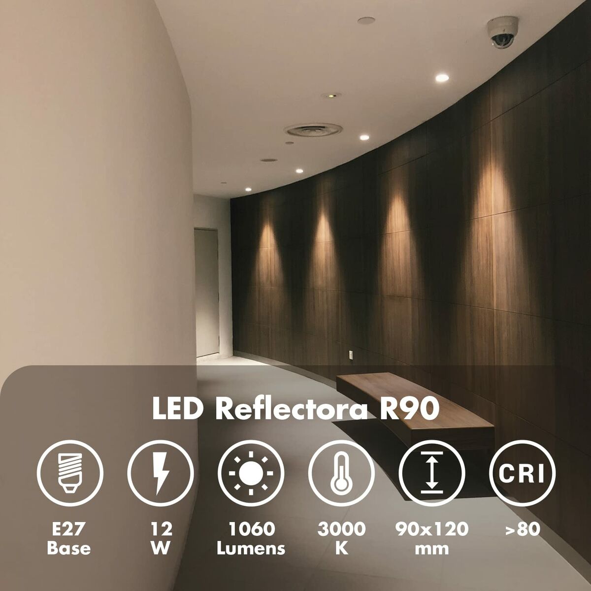 LED-lampa Silver Electronics 999007 R90 E27 Grå 12 W 3000K - 2