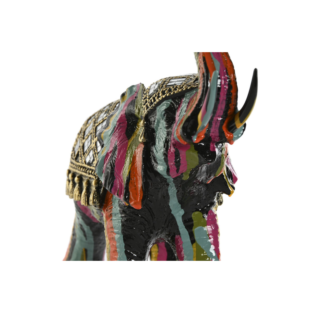 Prydnadsfigur Home ESPRIT Multicolour Harts Elefant 21,5 x 8,5 x 19,5 cm - 2