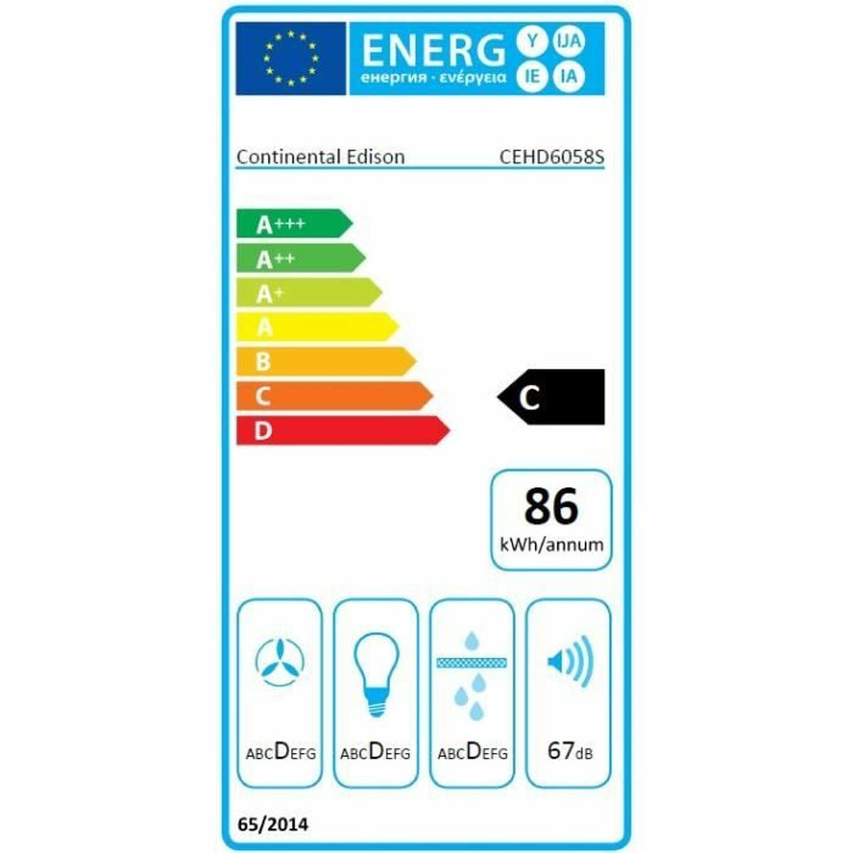 Konventionell fläkt Continental Edison CEHD6058S - 3