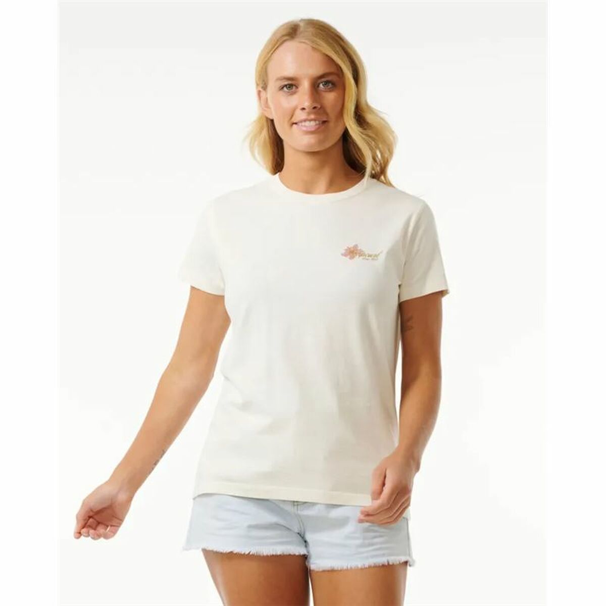 T-shirt med kortärm Dam Rip Curl Wild Bloom Vit - 2