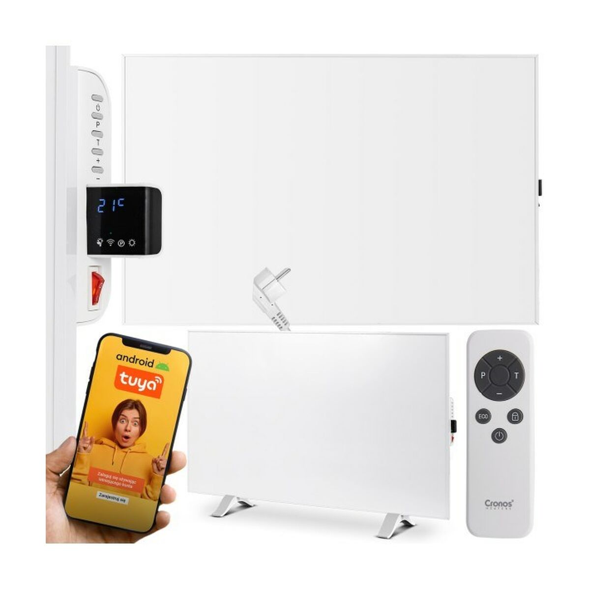 Värmeelement Cronos CRP-500TWP Vit 500 W 1 Delar