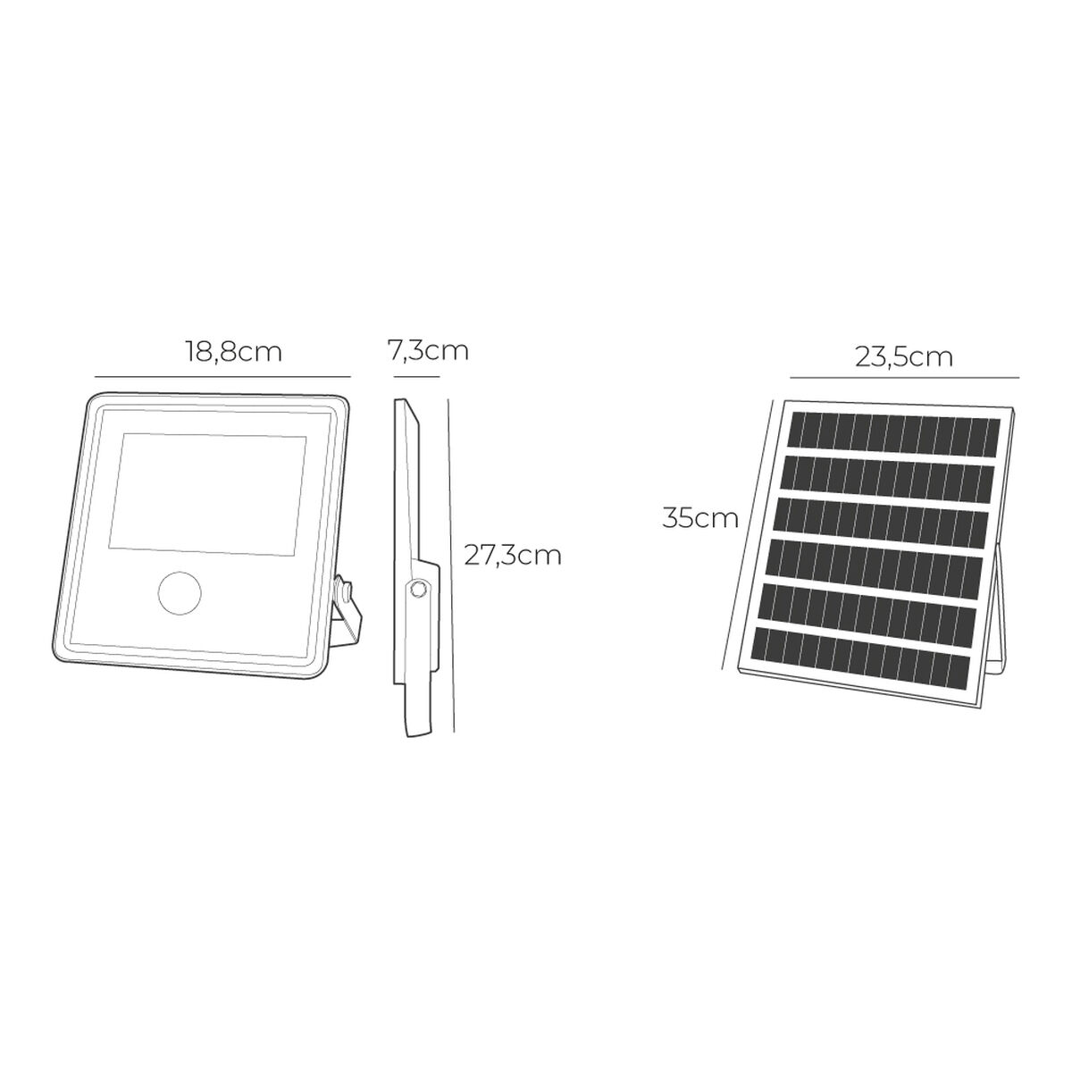 Floodlight/Projektorlampa EDM 31862 100 W 1200 Lm Sol Rörelsesensor (6500 K) - 6