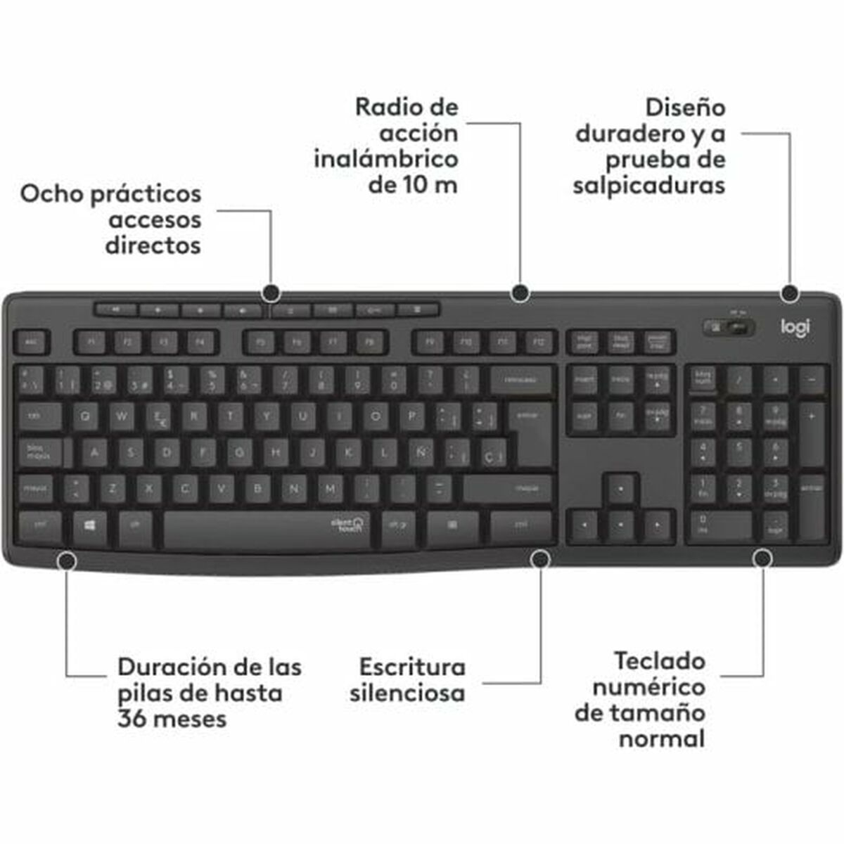 Tangentbord Logitech Svart Tyska QWERTZ - 3