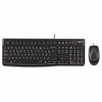 Tangentbord med optisk mus Logitech Desktop MK120 Svart QWERTY Qwerty UK
