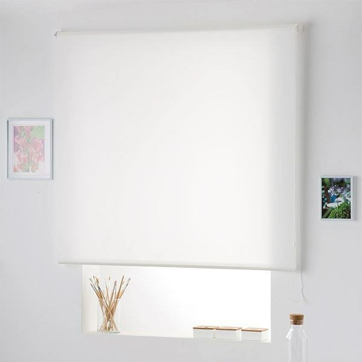 Transparent persienn Naturals 120 x 250 cm Vit Polyester (Renoverade B)