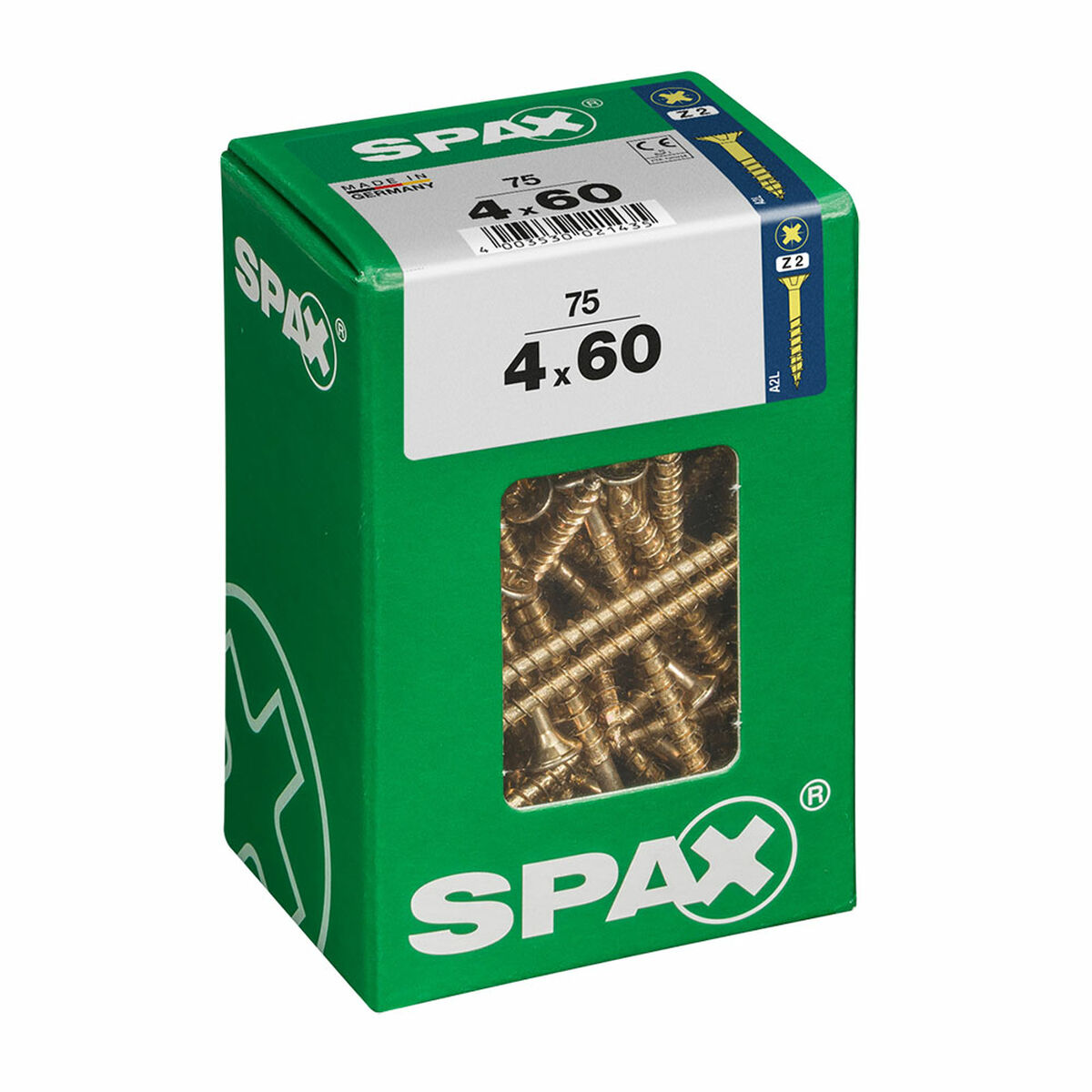 Låda med skruvar SPAX Träskruv Platt huvud (4 x 60 mm) (4,0 x 60 mm) - 2