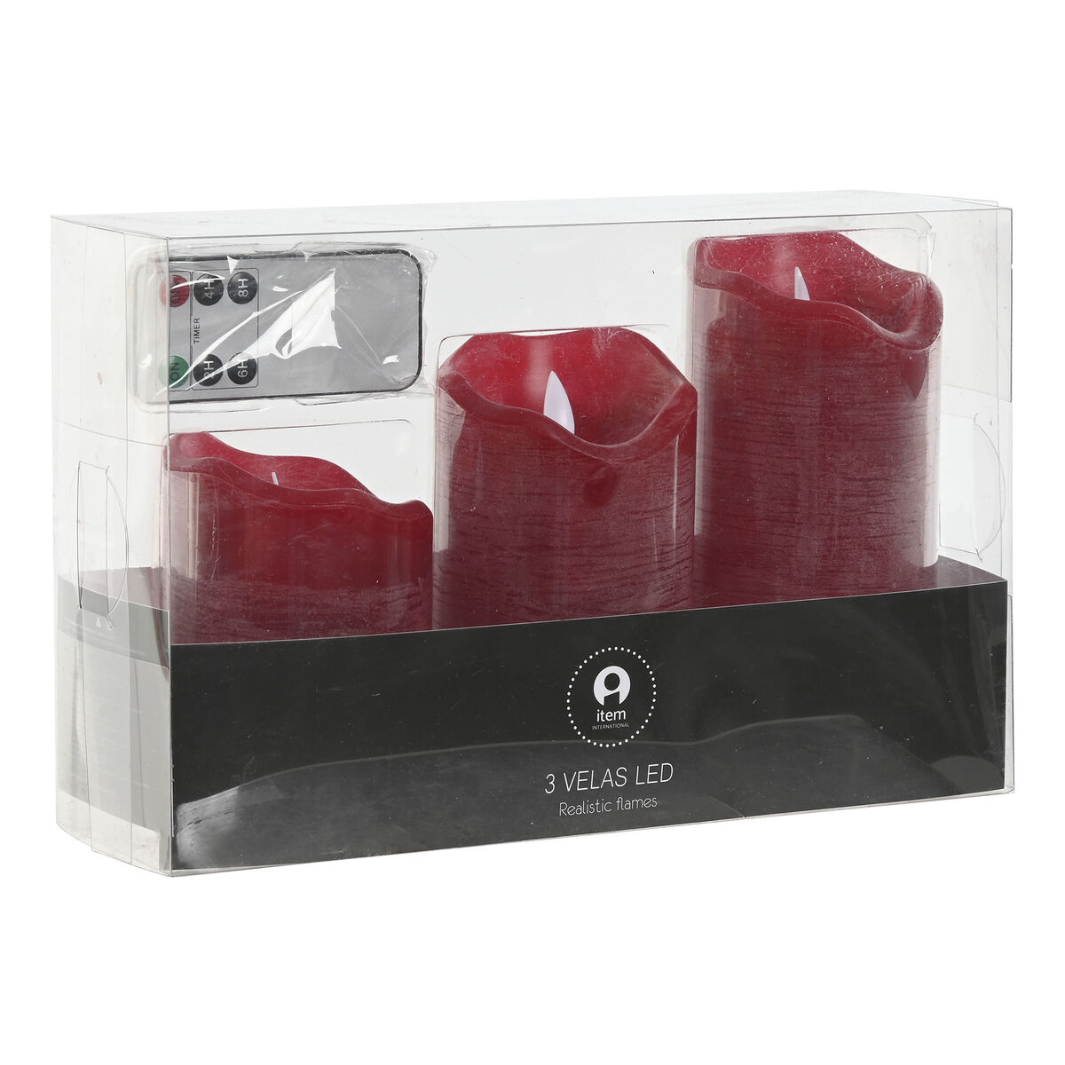 LED Ljus Home ESPRIT Röd 26,5 x 8 x 17 cm (3 Delar) - 4