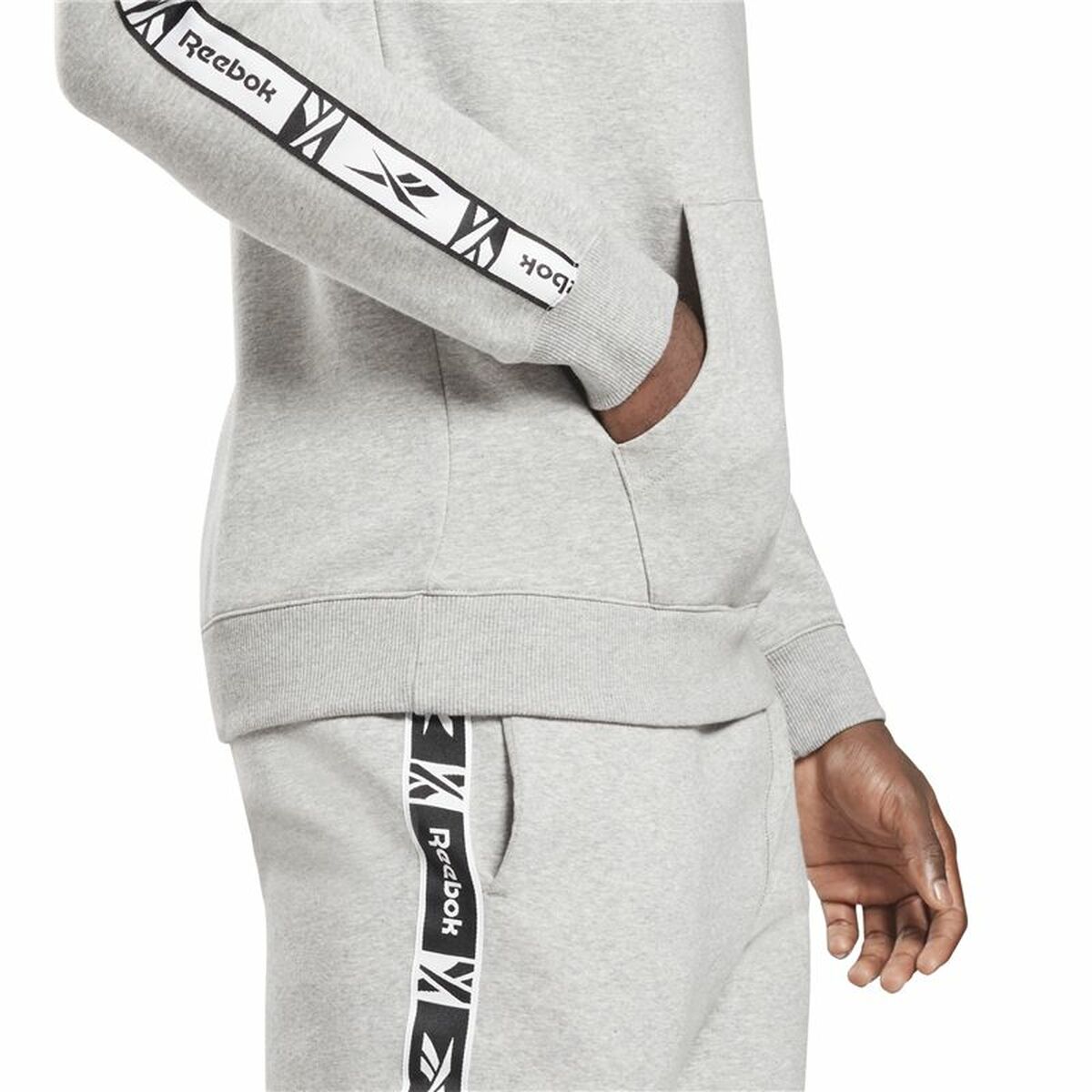 Tröja med huva Herr Reebok RI Tape OTH Grå - 5