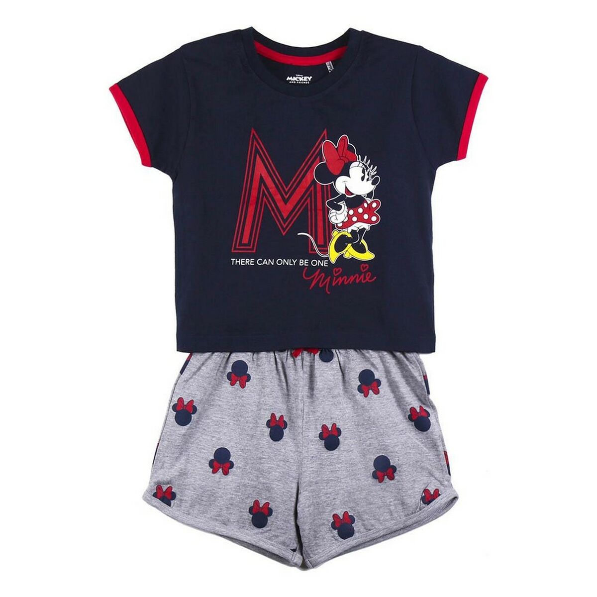 Sommarpyjamas Minnie Mouse Mörkblå Grå - 7