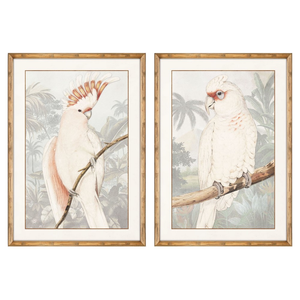 Tavla DKD Home Decor Papegoja Tropiskt 50 x 3 x 70 cm (2 antal) - 2