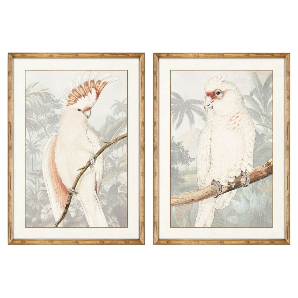 Tavla DKD Home Decor Papegoja Tropiskt 50 x 3 x 70 cm (2 antal) - 4