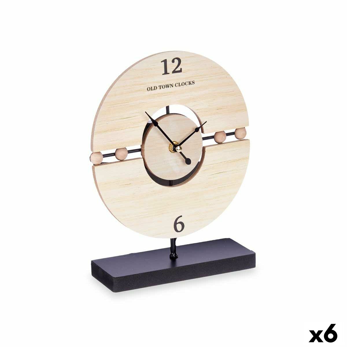bordsklocka Gift Decor Svart Trä Bollar (6 antal)