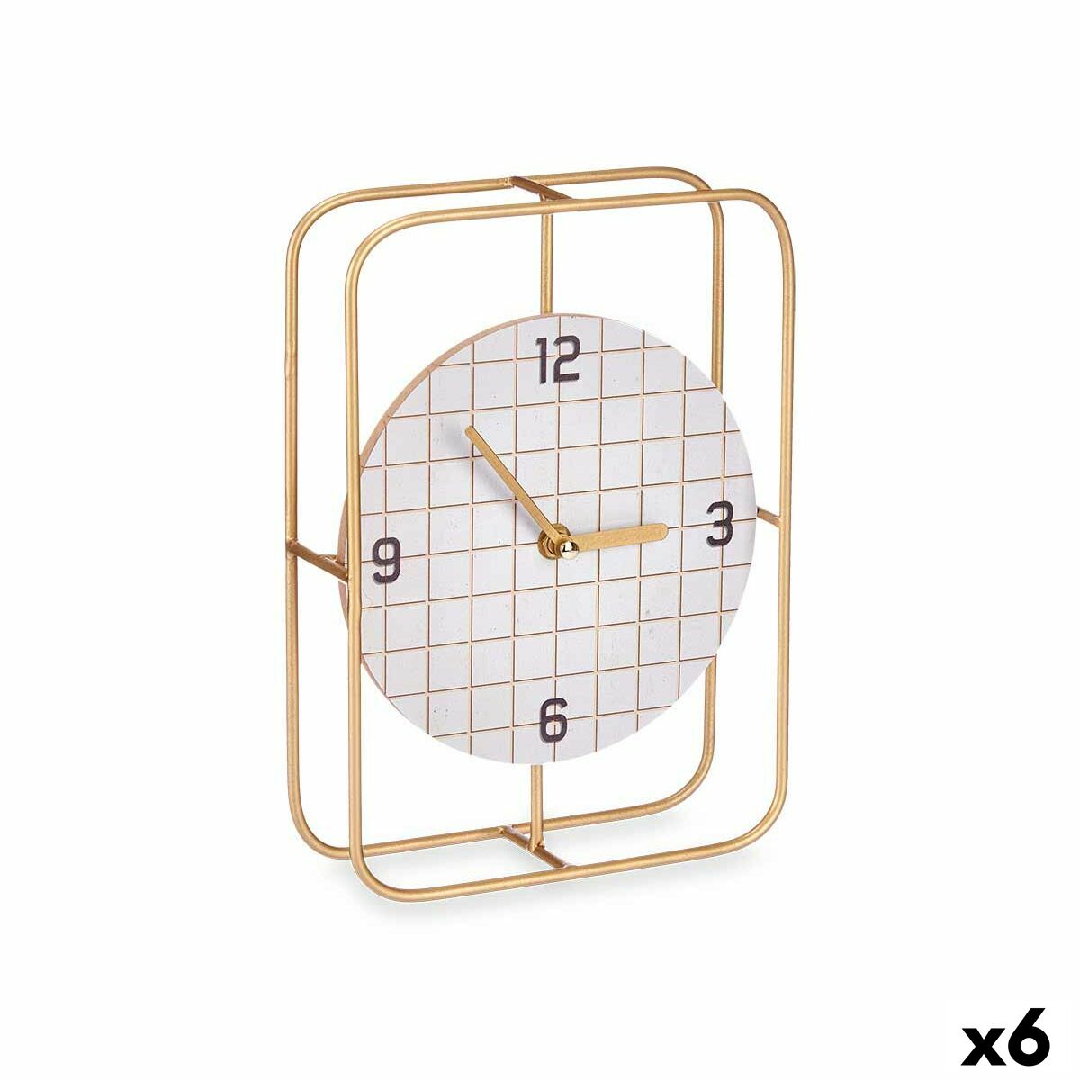 bordsklocka Gift Decor Svart Trä Fyrkantig (6 antal)