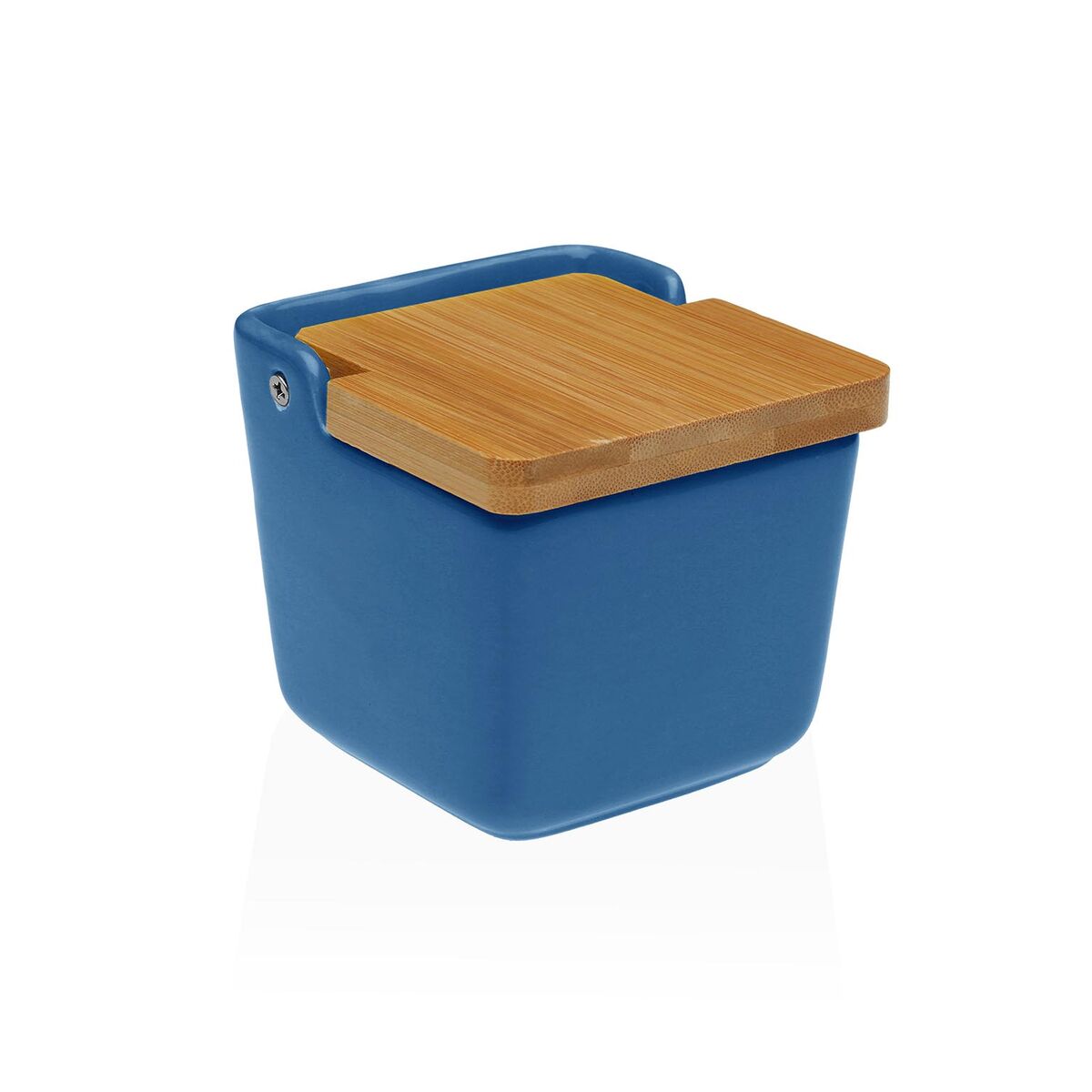 Saltkar med lock Versa Blå Keramik 8,8 x 8,5 x 8,8 cm