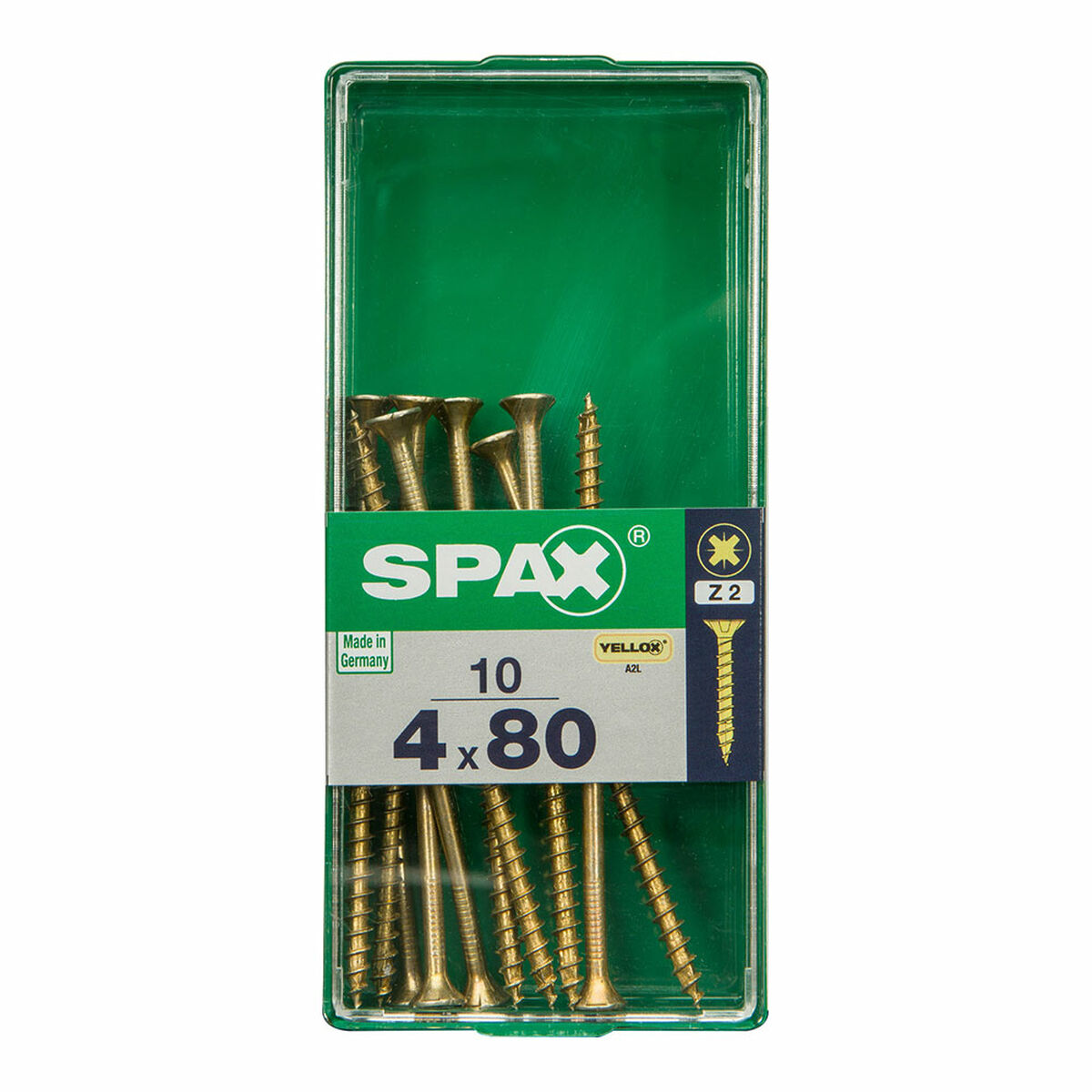 Låda med skruvar SPAX 4081020400802 Träskruv Platt huvud (4 x 80 mm) (4,0 x 80 mm) - 2