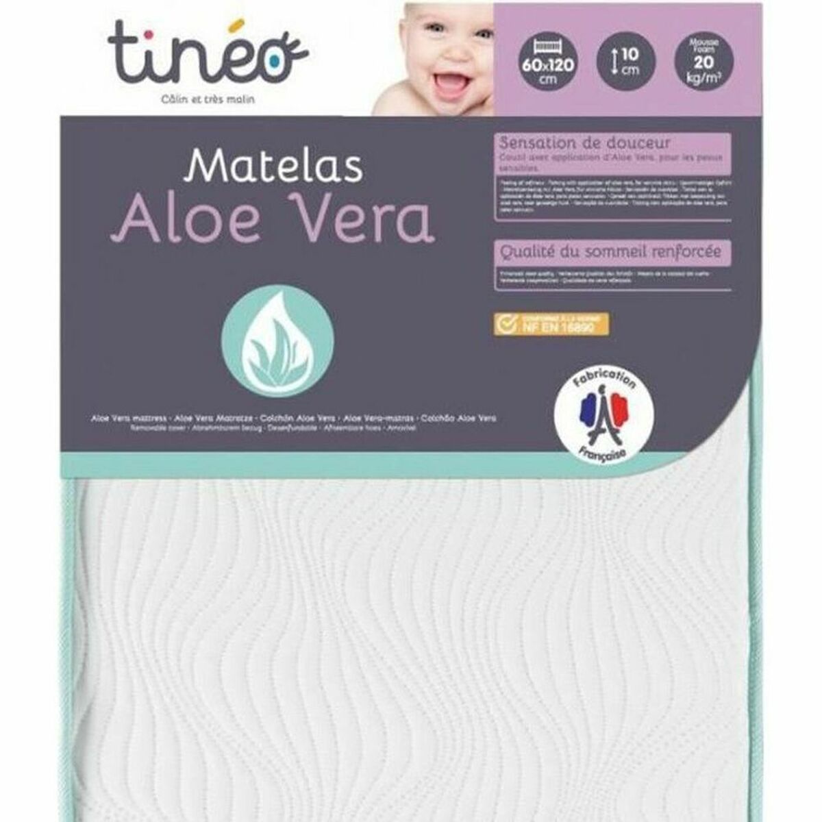 Spjälsängsmadrass Tineo Aloe Vera 60 x 120 cm - 4