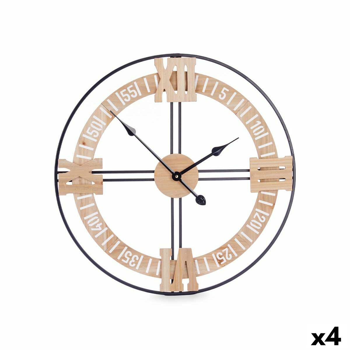 Väggklocka Gift Decor Svart Trä Metall Trä MDF 60 x 60 x 5 cm (4 antal)
