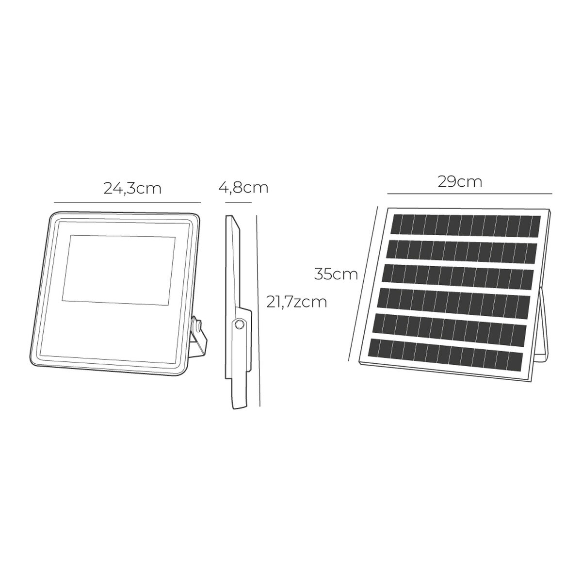 Floodlight/Projektorlampa EDM 31858 Slim 200 W 1800 Lm Sol (6500 K) - 6