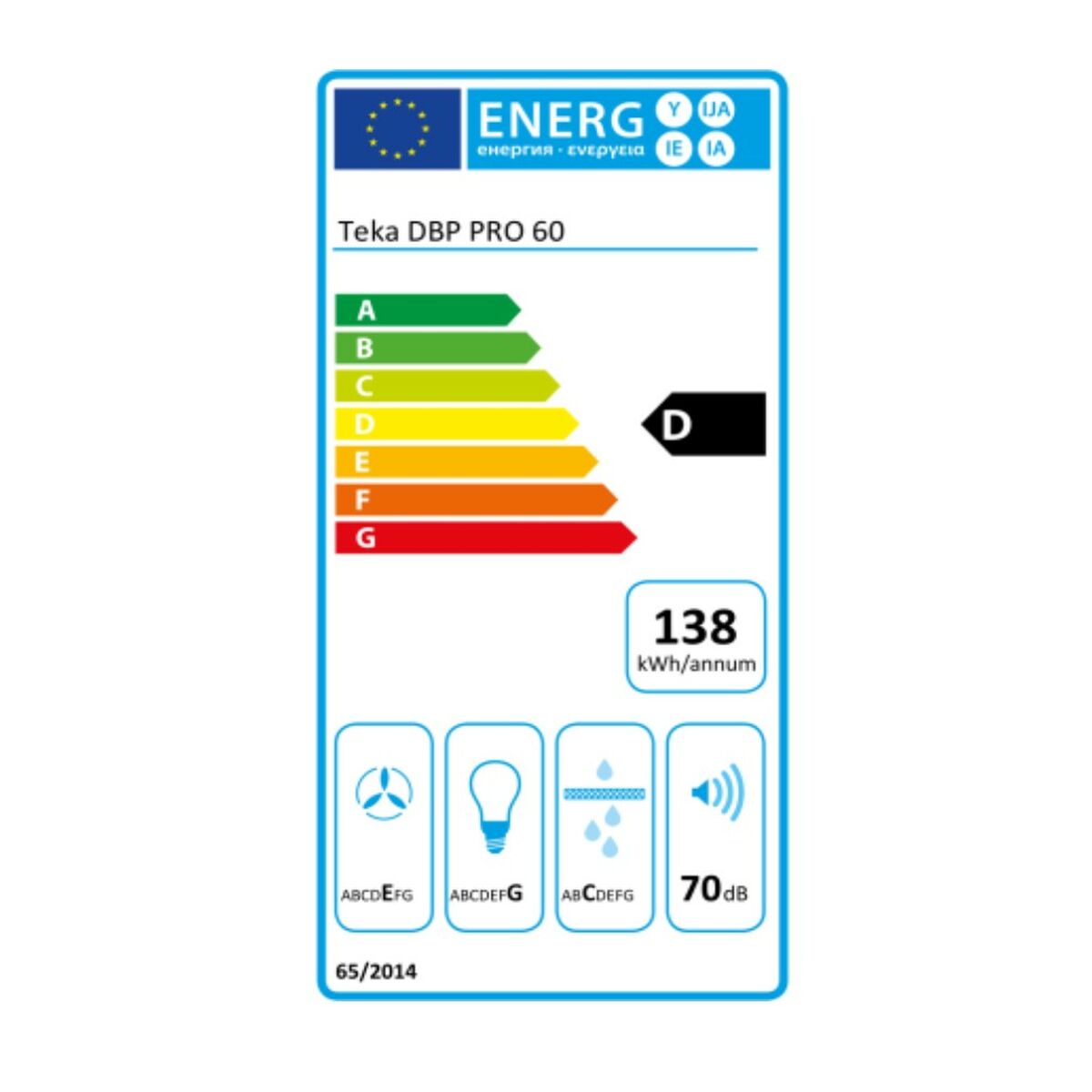 Konventionell fläkt Teka DBP60PRO 60 cm 613 m3/h 68 dB 236W Stål - 3