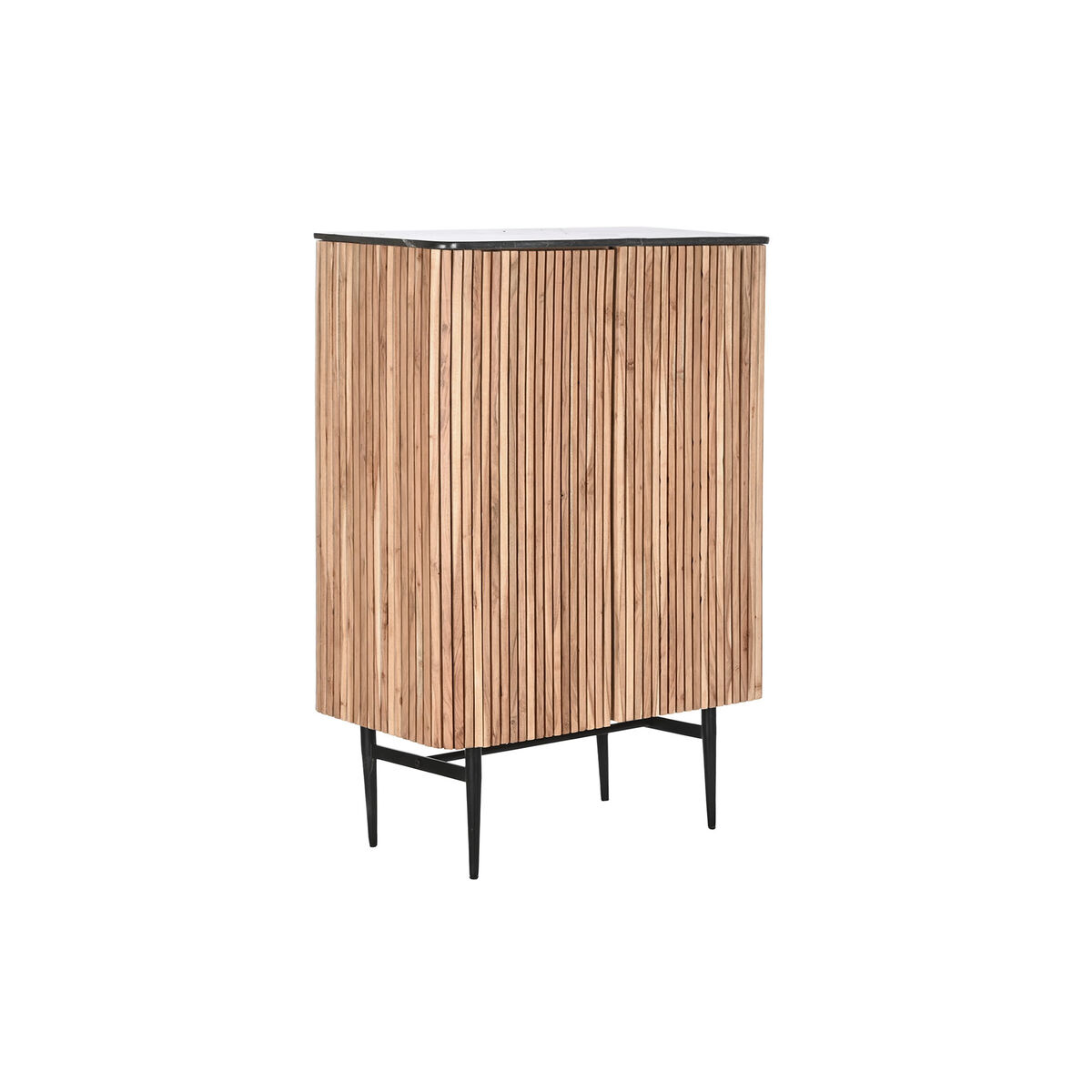Skänk DKD Home Decor Brun Svart Naturell Marmor Akaciaträ 85 x 45 x 130 cm