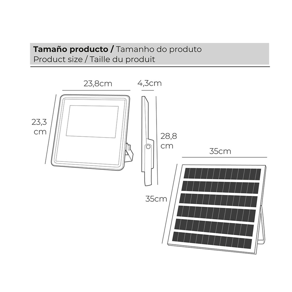 Floodlight/Projektorlampa EDM 31855 200 W 1500 lm Fjärrkontroll Solcellspanel (6500 K) - 8