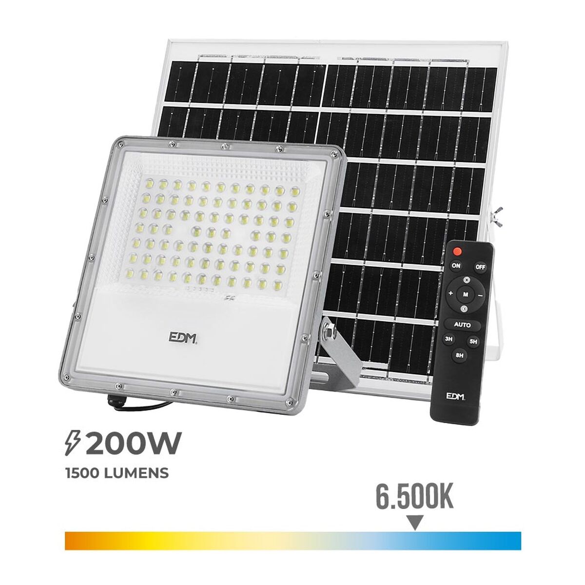Floodlight/Projektorlampa EDM 31855 200 W 1500 lm Fjärrkontroll Solcellspanel (6500 K) - 2