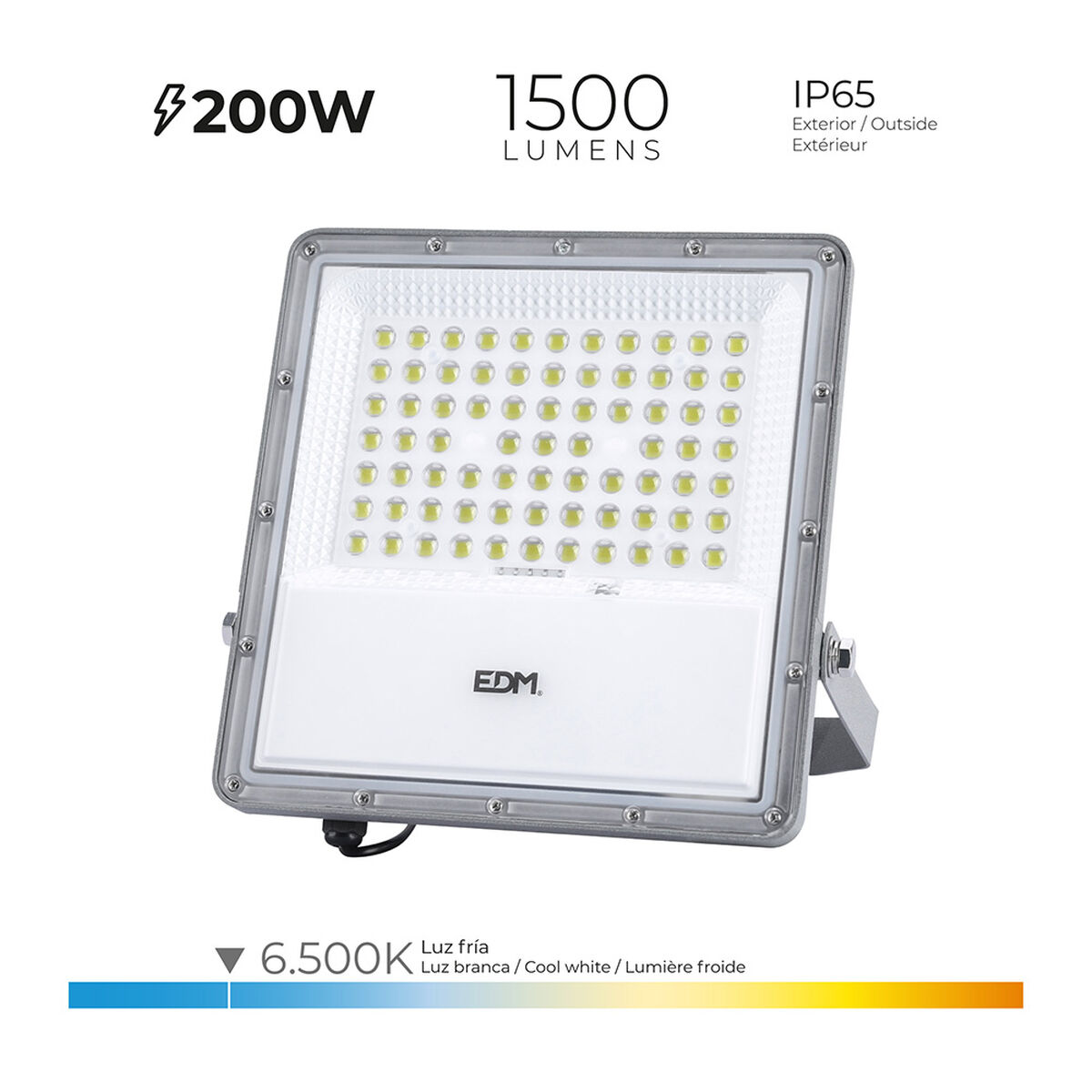 Floodlight/Projektorlampa EDM 31855 200 W 1500 lm Fjärrkontroll Solcellspanel (6500 K) - 3