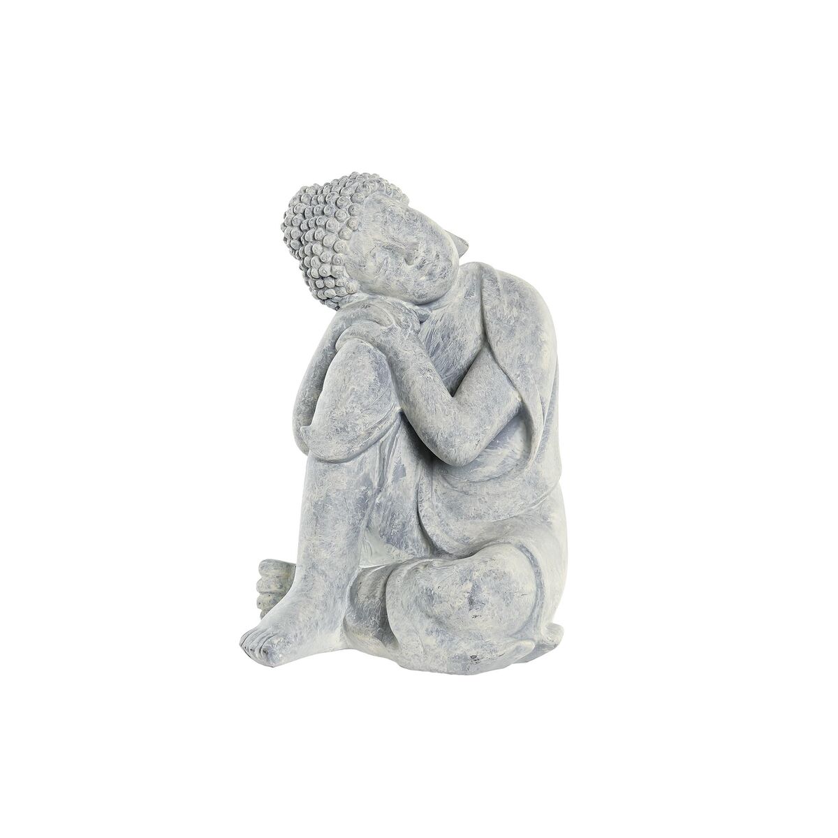 Prydnadsfigur DKD Home Decor Grå Ljusgrå Buddha Orientalisk 18 x 14 x 23 cm