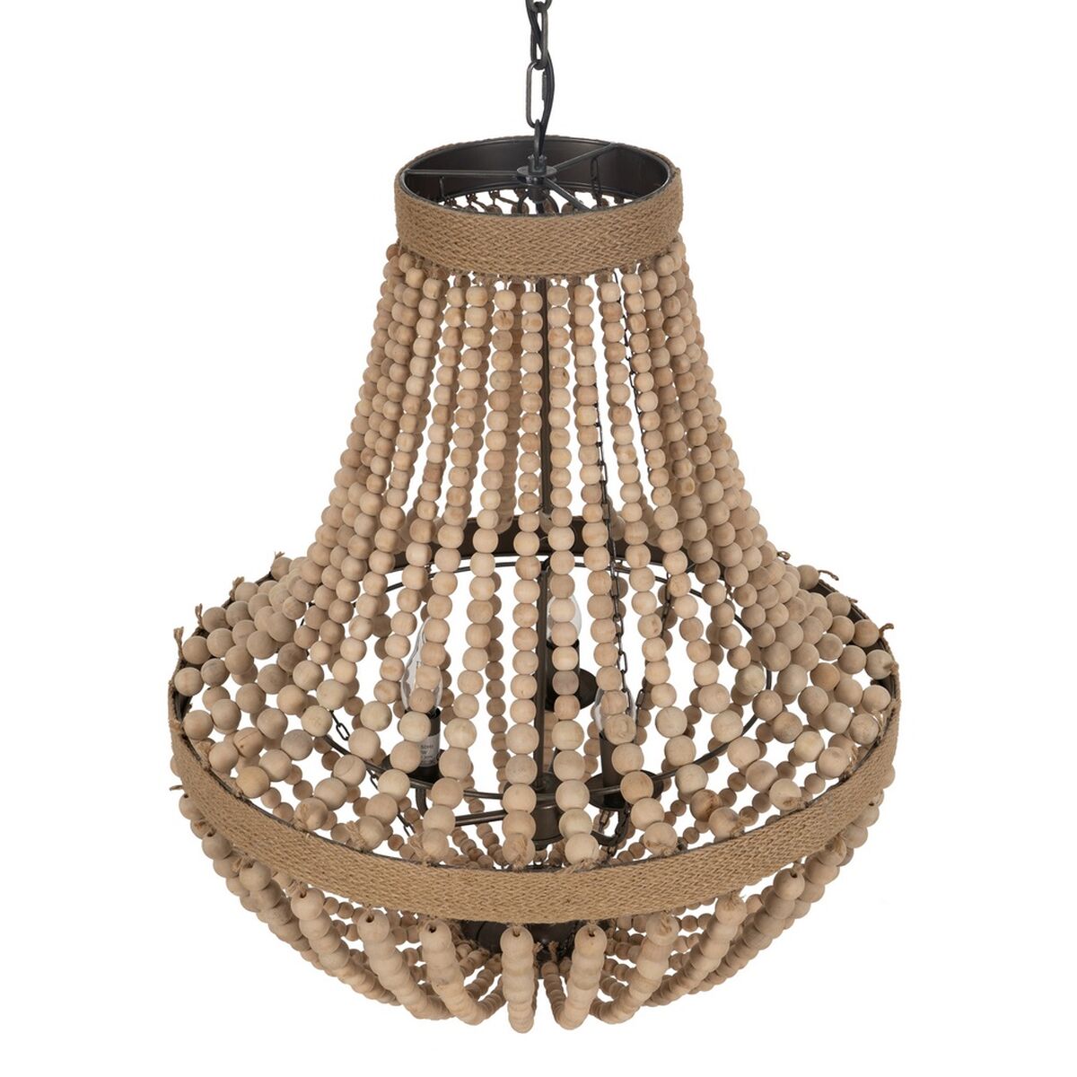 Taklampa Naturell Metall tölgyfa 220-240 V 60 x 60 x 80 cm - 8