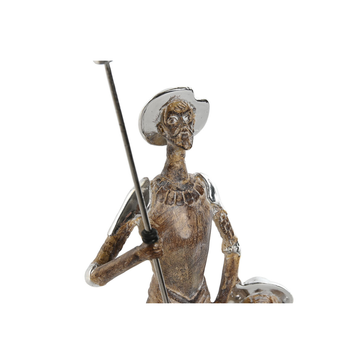 Prydnadsfigur Home ESPRIT Silvrig Naturell Harts 9 x 8 x 25 cm - 2