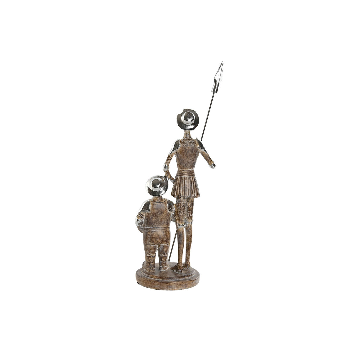 Prydnadsfigur Home ESPRIT Silvrig Naturell Harts 9 x 8 x 25 cm - 3