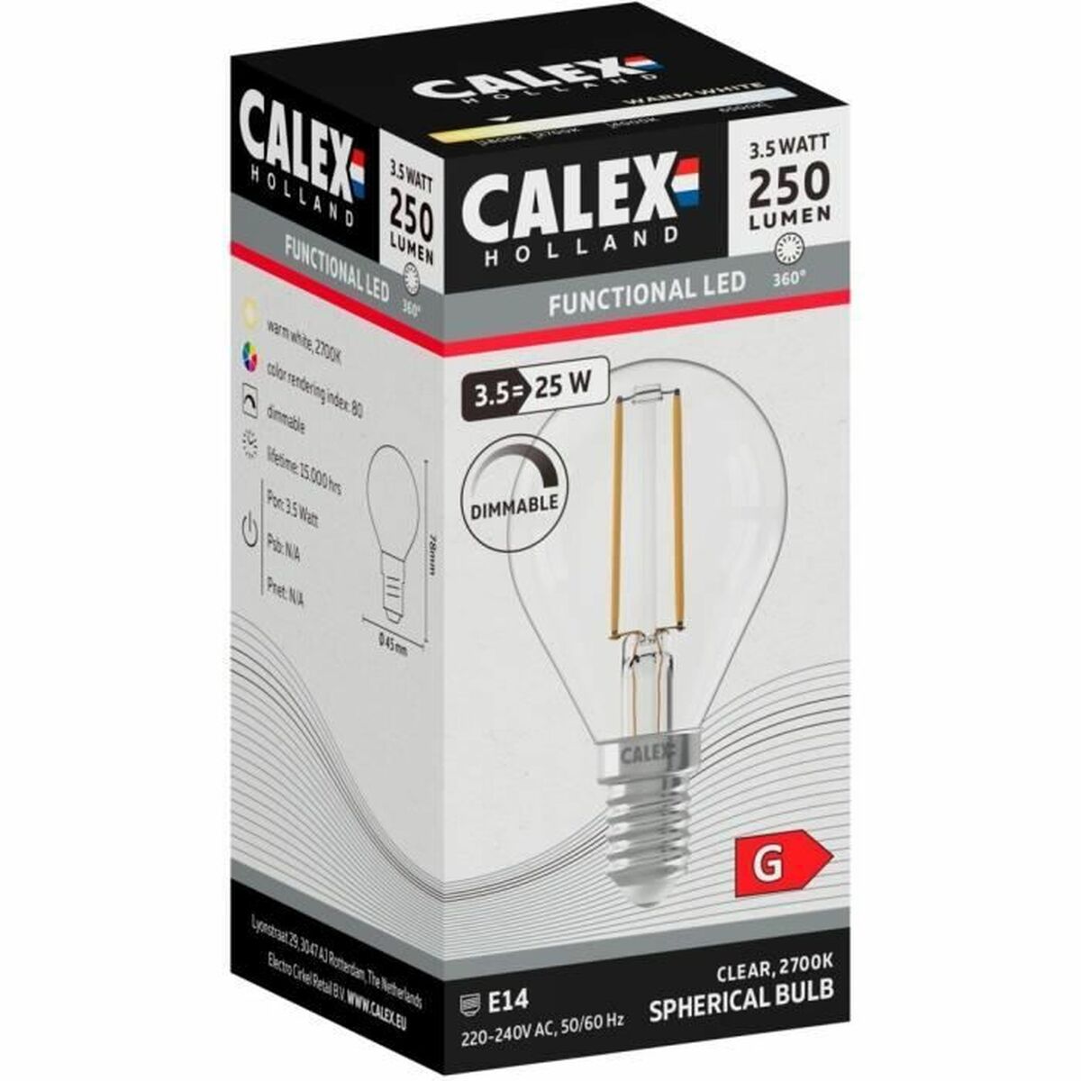 LED-lampa Calex G 3,5 W E14 - 2