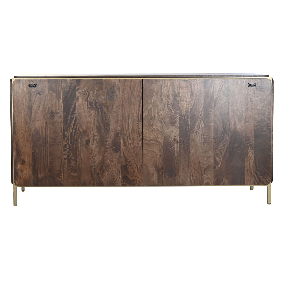 Skänk DKD Home Decor Brun Stål Mangoträ 160 x 40 x 81 cm - 2
