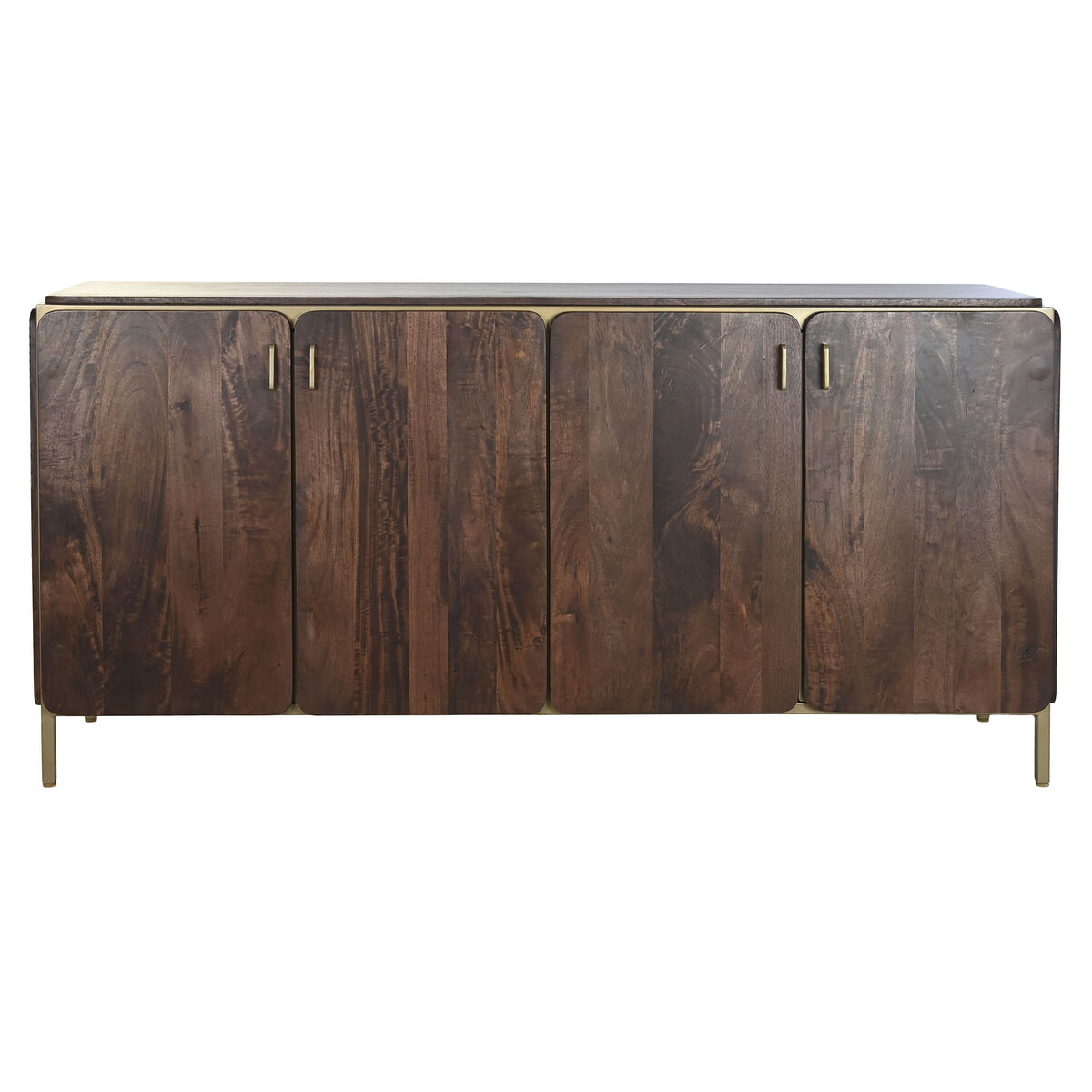 Skänk DKD Home Decor Brun Stål Mangoträ 160 x 40 x 81 cm - 3