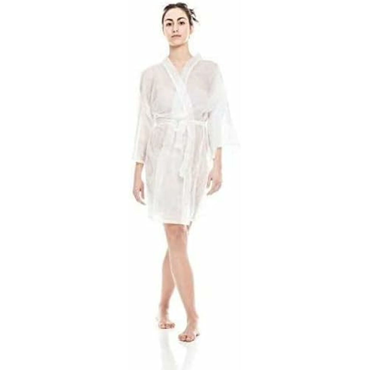 Frisörkimono PREMIUM 10 Kimonos Engångsanvändning Vit - 2