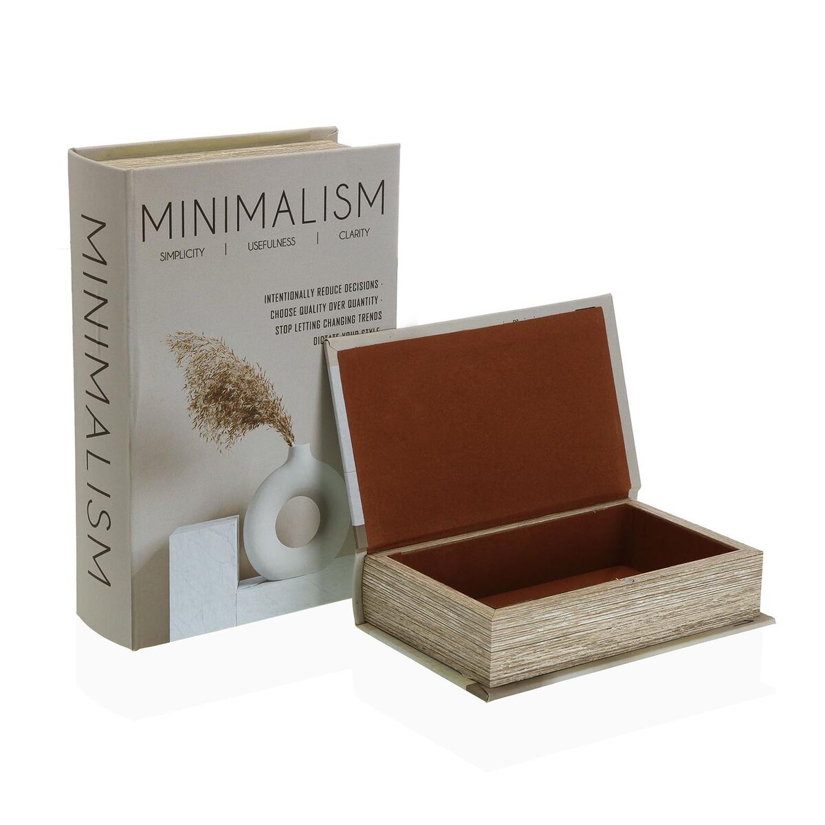 Dekorationslåda Versa Minimalism Kanvas Trä MDF Boken